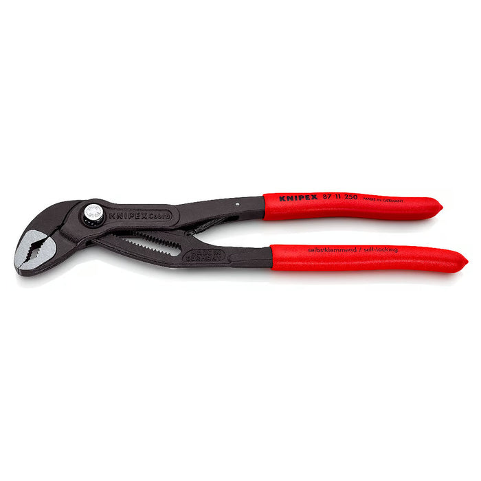 Kìm mỏ quạ dòng Cobra Matic KNIPEX 87 11 250 chiều dài 250mm, mạ đen nhám, tay cầm bọc nhựa chống trượt