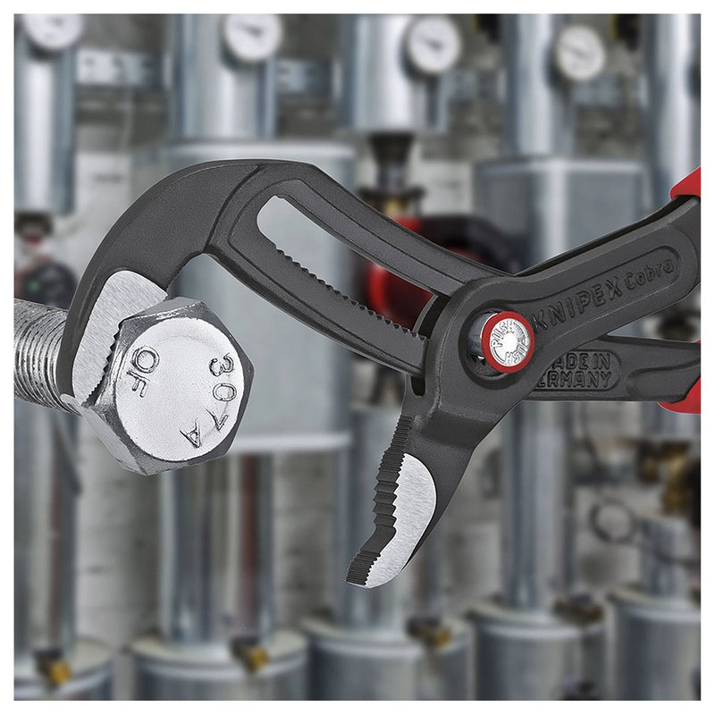 Kìm mỏ quạ dòng Cobra QuickSet KNIPEX chiều dài từ 250mm - 300mm, mạ đen nhám, tay cầm bọc nhựa chống trượt