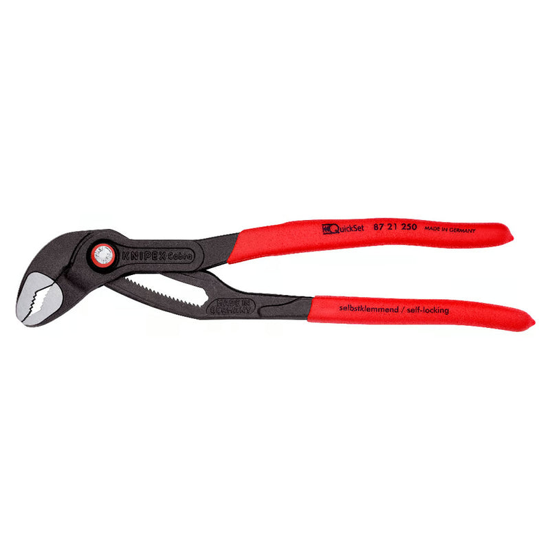 Kìm mỏ quạ dòng Cobra QuickSet KNIPEX chiều dài từ 250mm - 300mm, mạ đen nhám, tay cầm bọc nhựa chống trượt