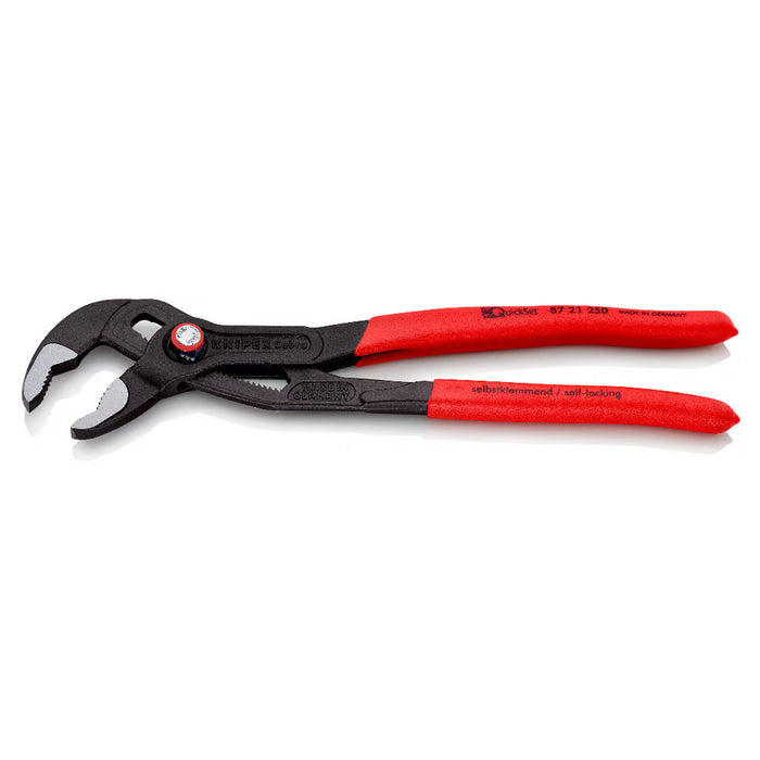 Kìm mỏ quạ dòng Cobra QuickSet KNIPEX chiều dài từ 250mm - 300mm, mạ đen nhám, tay cầm bọc nhựa chống trượt