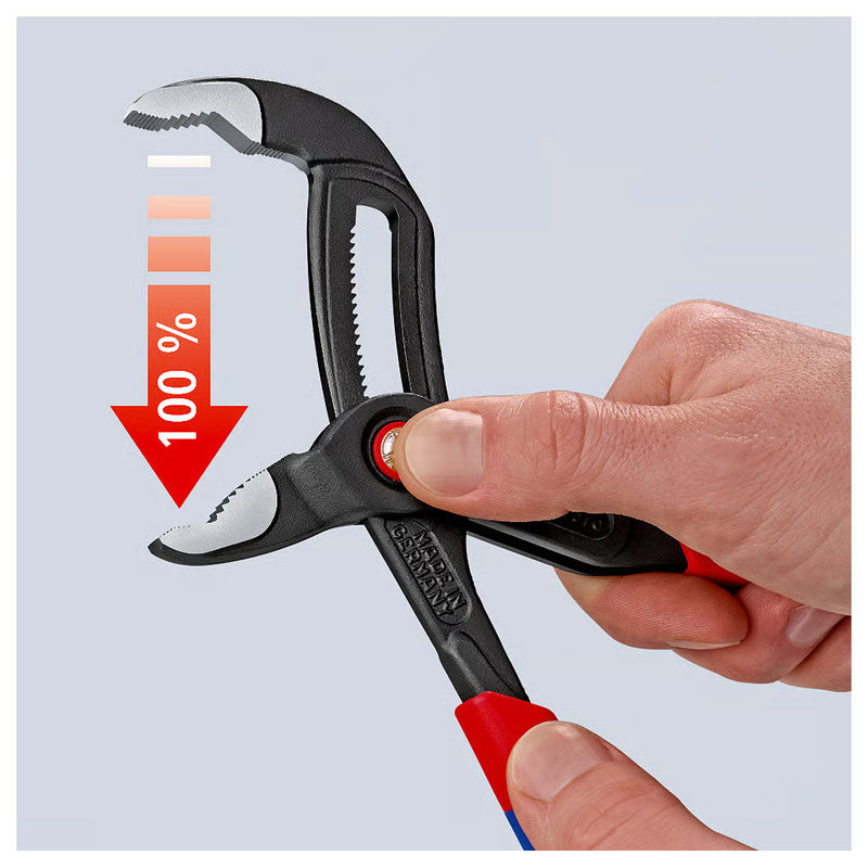 Kìm mỏ quạ dòng Cobra QuickSet KNIPEX 87 22 250 chiều dài 250mm, mạ đen nhám, tay cầm bọc nhựa chống trượt