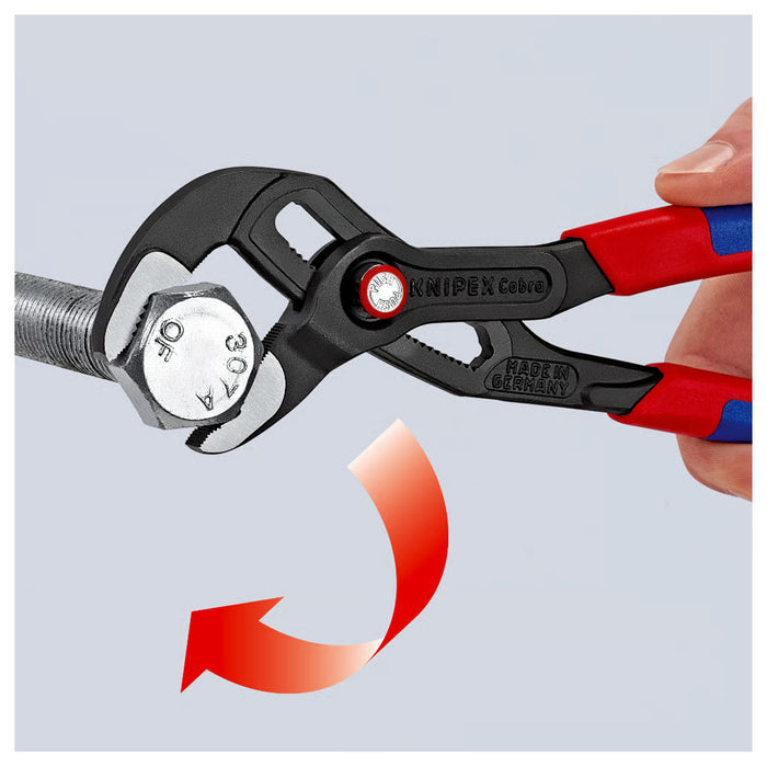 Kìm mỏ quạ dòng Cobra QuickSet KNIPEX 87 22 250 chiều dài 250mm, mạ đen nhám, tay cầm bọc nhựa chống trượt