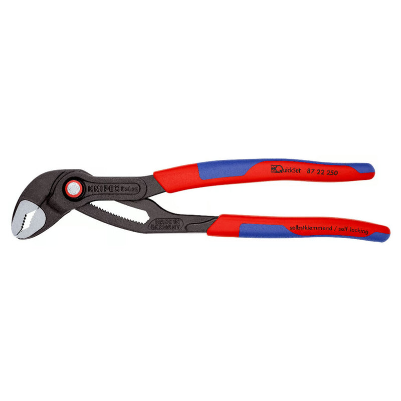 Kìm mỏ quạ dòng Cobra QuickSet KNIPEX 87 22 250 chiều dài 250mm, mạ đen nhám, tay cầm bọc nhựa chống trượt