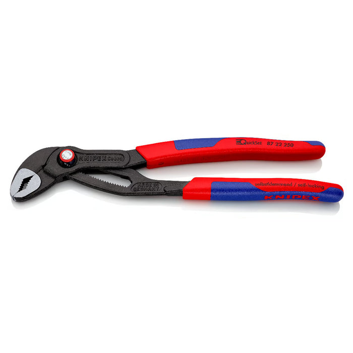 Kìm mỏ quạ dòng Cobra QuickSet KNIPEX 87 22 250 chiều dài 250mm, mạ đen nhám, tay cầm bọc nhựa chống trượt