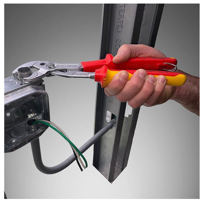 Kìm mỏ quạ dòng Cobra VDE KNIPEX cách điện 1000V, chiều dài 250mm, mạ Chrome