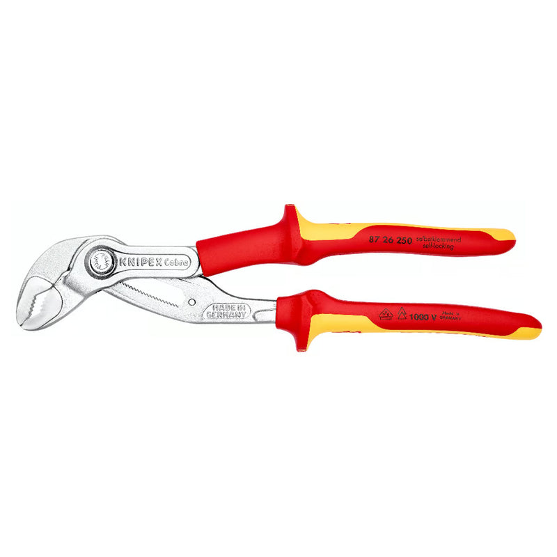 Kìm mỏ quạ dòng Cobra VDE KNIPEX cách điện 1000V, chiều dài 250mm, mạ Chrome