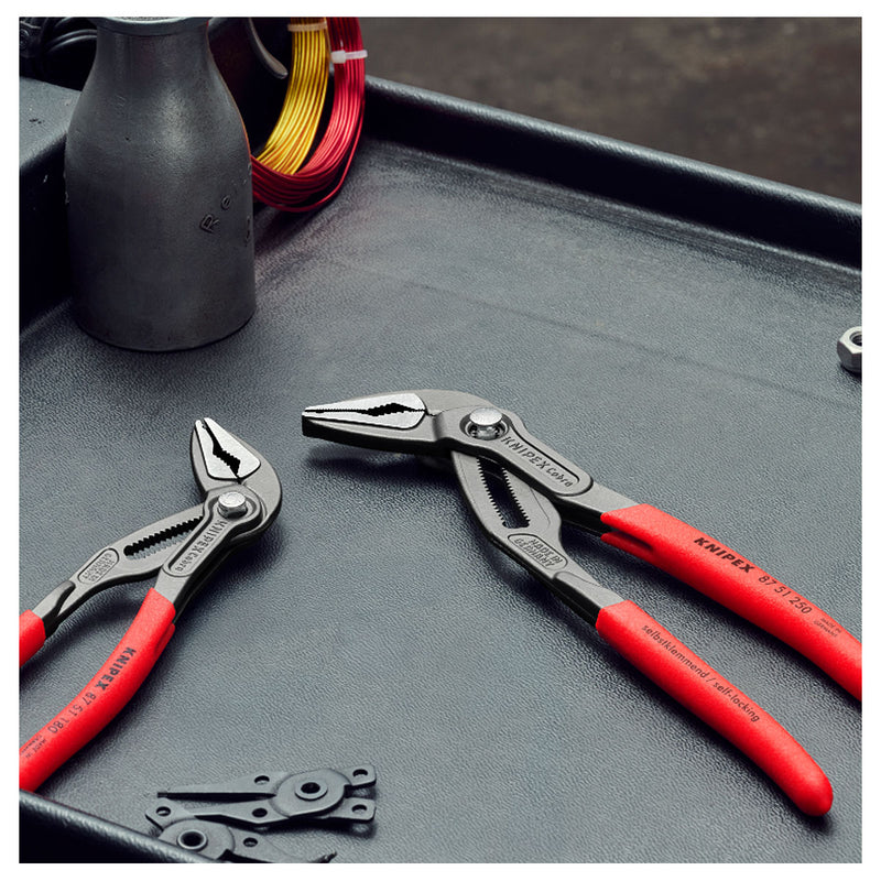 Kìm mỏ quạ dòng Cobra Extra-Slim (ES) KNIPEX chiều dài từ 180mm - 250mm, mạ đen nhám, tay cầm bọc nhựa chống trượt