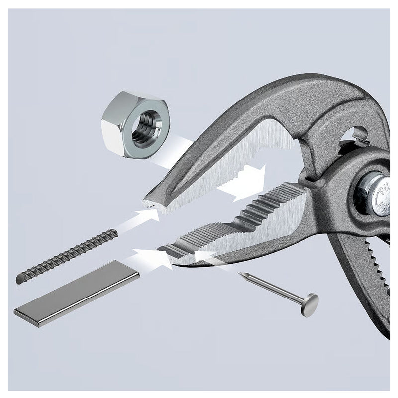 Kìm mỏ quạ dòng Cobra Extra-Slim (ES) KNIPEX chiều dài từ 180mm - 250mm, mạ đen nhám, tay cầm bọc nhựa chống trượt