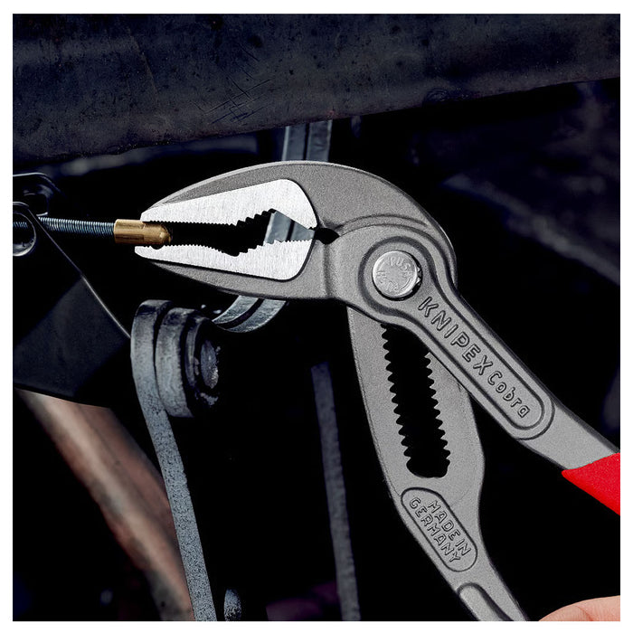 Kìm mỏ quạ dòng Cobra Extra-Slim (ES) KNIPEX chiều dài từ 180mm - 250mm, mạ đen nhám, tay cầm bọc nhựa chống trượt