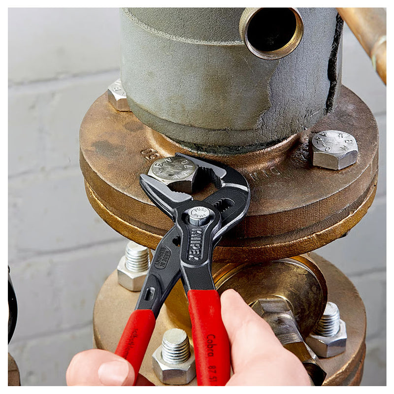 Kìm mỏ quạ dòng Cobra Extra-Slim (ES) KNIPEX chiều dài từ 180mm - 250mm, mạ đen nhám, tay cầm bọc nhựa chống trượt