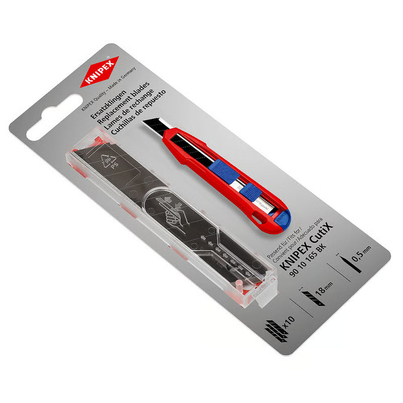 Vĩ 10 lưỡi dao rọc giấy thay thế KNIPEX 90 10 165 E02 dùng cho dao rọc giấy 90 10 165 BK
