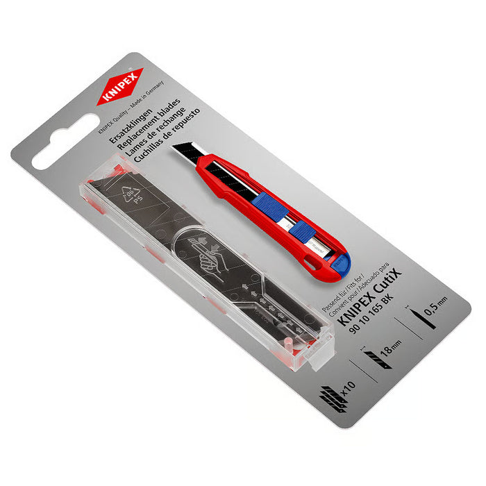 Vĩ 10 lưỡi dao rọc giấy thay thế KNIPEX 90 10 165 E02 dùng cho dao rọc giấy 90 10 165 BK