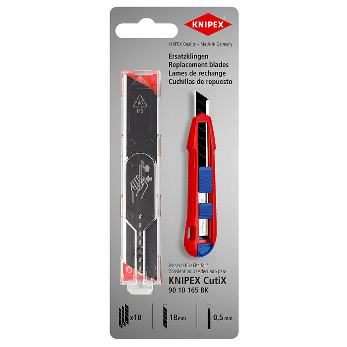 Vĩ 10 lưỡi dao rọc giấy thay thế KNIPEX 90 10 165 E02 dùng cho dao rọc giấy 90 10 165 BK
