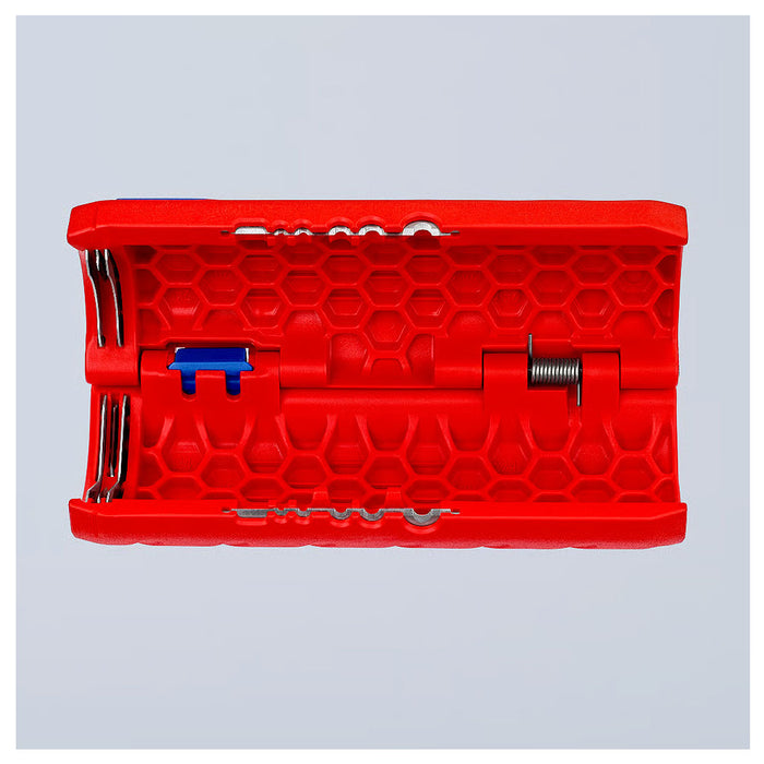 Dụng cụ cắt ống ruột gà tích hợp lỗ tuốt dây điện TwistCut KNIPEX 90 22 02 SB chiều dài 100mm, đường kính cắt từ 13mm - 32mm