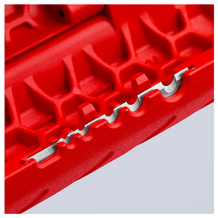 Dụng cụ cắt ống ruột gà tích hợp lỗ tuốt dây điện TwistCut KNIPEX 90 22 02 SB chiều dài 100mm, đường kính cắt từ 13mm - 32mm