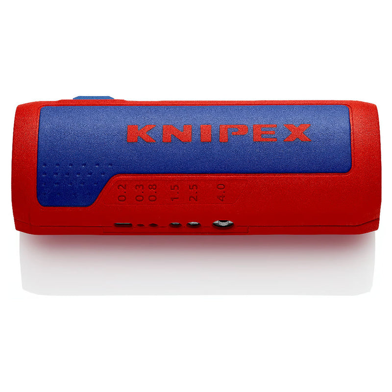 Dụng cụ cắt ống ruột gà tích hợp lỗ tuốt dây điện TwistCut KNIPEX 90 22 02 SB chiều dài 100mm, đường kính cắt từ 13mm - 32mm
