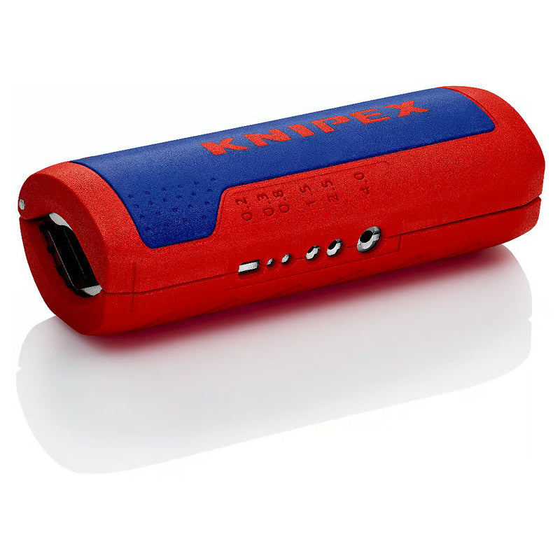 Dụng cụ cắt ống ruột gà tích hợp lỗ tuốt dây điện TwistCut KNIPEX 90 22 02 SB chiều dài 100mm, đường kính cắt từ 13mm - 32mm