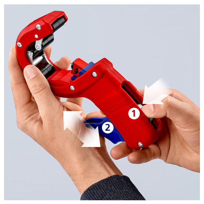 Dao cắt ống nhựa DPT50 KNIPEX 90 23 02 BK chiều dài 202mm, đường kính cắt từ 32mm - 50mm ( bản nâng cấp của DP50 )