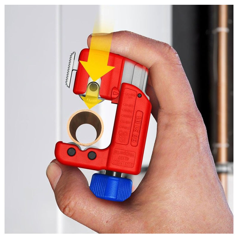 Dao cắt ống đồng, Inox mini KNIPEX TubiX S KNIPEX 90 31 01 chiều dài 77mm, đường kính cắt từ 3mm - 30mm