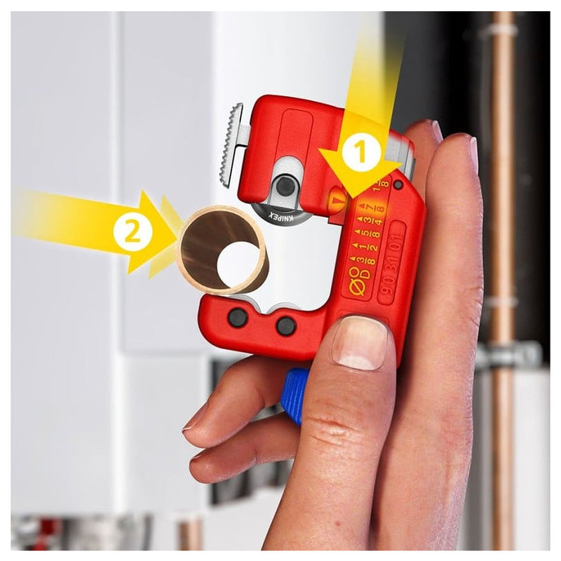 Dao cắt ống đồng, Inox mini KNIPEX TubiX S KNIPEX 90 31 01 chiều dài 77mm, đường kính cắt từ 3mm - 30mm