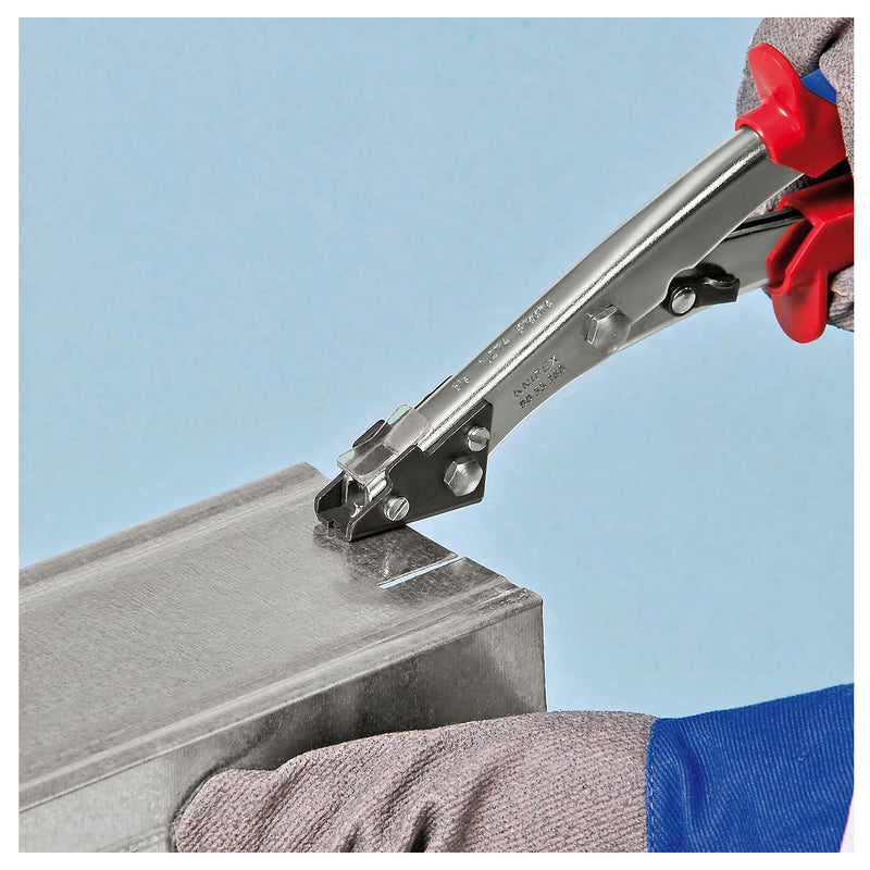 Kìm cắt tôn, kim loại mỏng KNIPEX 90 55 280 chiều dài 280mm, mạ Niken, tay cầm bọc nhựa chống trượt