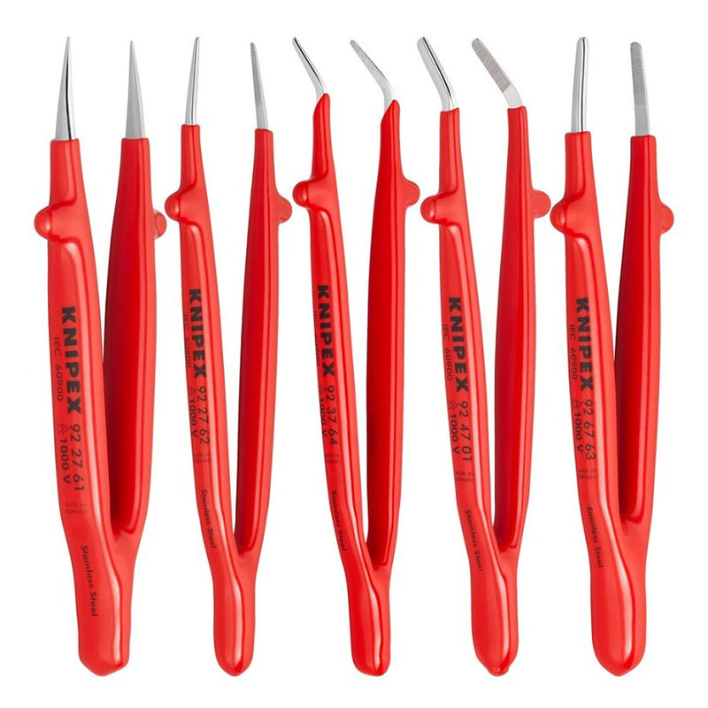 Bộ nhíp gắp linh kiện điện tử, cách điện 1000V 5 chi tiết KNIPEX 92 00 04