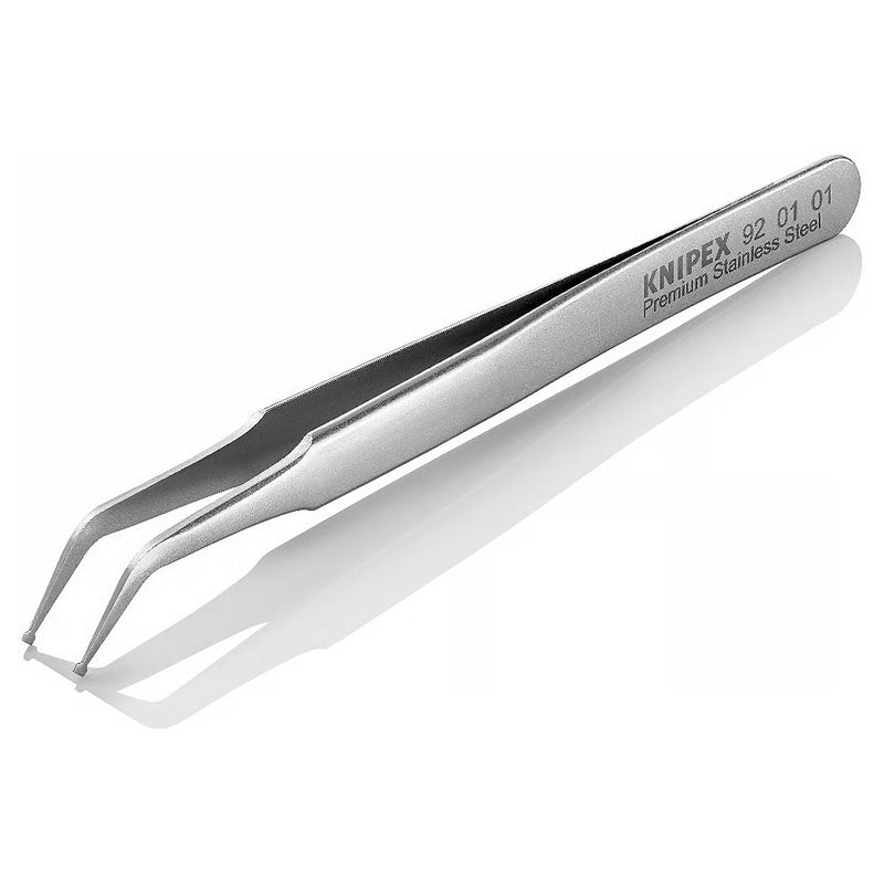 Nhíp gắp linh kiện điện tử SMD, mũi cong 45° KNIPEX 92 01 01 kích thước đầu mũi 0.33 x 1.6mm