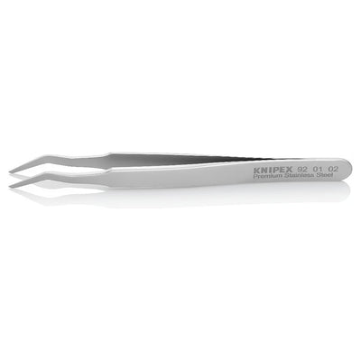 Nhíp gắp linh kiện điện tử SMD, mũi cong 35° KNIPEX 92 01 02 kích thước đầu mũi 0.15 x 1.5mm