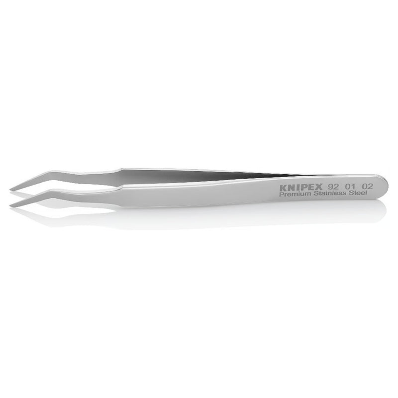 Nhíp gắp linh kiện điện tử SMD, mũi cong 35° KNIPEX 92 01 02 kích thước đầu mũi 0.15 x 1.5mm