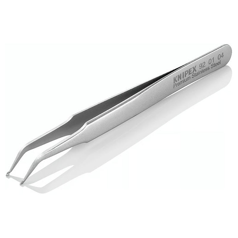 Nhíp gắp linh kiện điện tử SMD, mũi cong 45° KNIPEX 92 01 04 kích thước đầu mũi 0.5 x 1.5mm