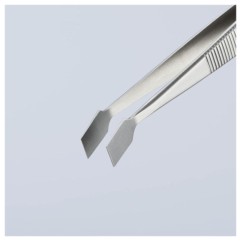 Nhíp gắp linh kiện điện tử dòng Universal, mũi bè cong 30° KNIPEX 92 01 06 kích thước đầu mũi 0.17 x 6.0mm