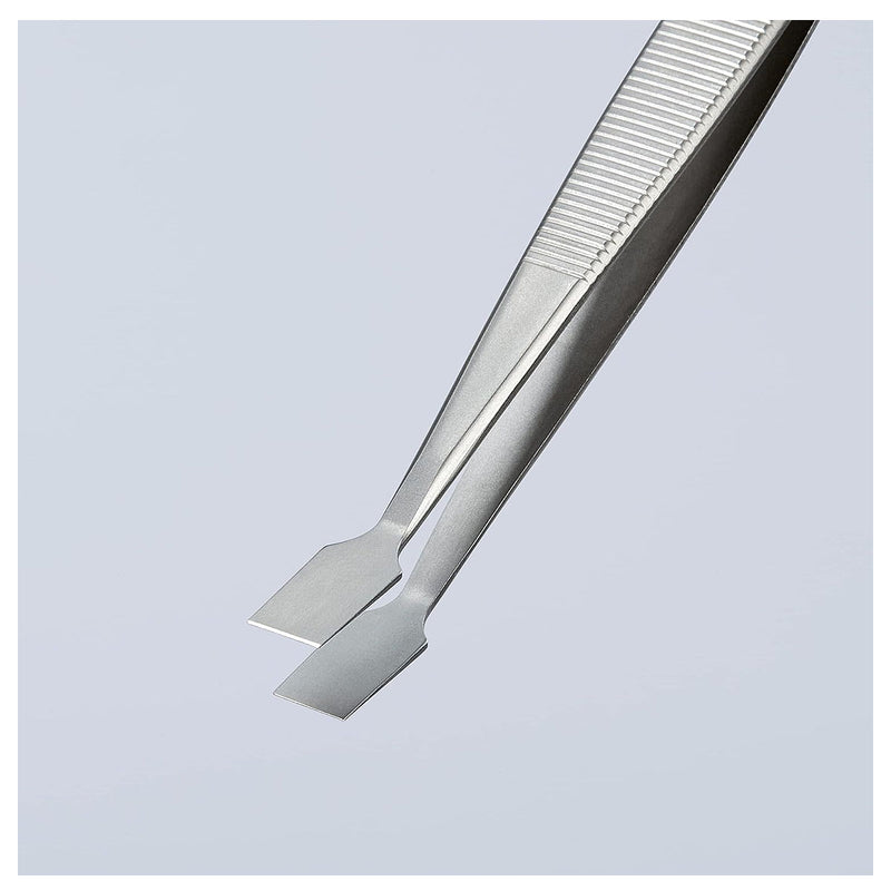 Nhíp gắp linh kiện điện tử dòng Universal, mũi bè cong 30° KNIPEX 92 01 06 kích thước đầu mũi 0.17 x 6.0mm