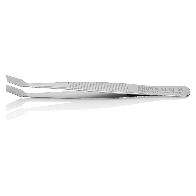 Nhíp gắp linh kiện điện tử dòng Universal, mũi bè cong 30° KNIPEX 92 01 06 kích thước đầu mũi 0.17 x 6.0mm