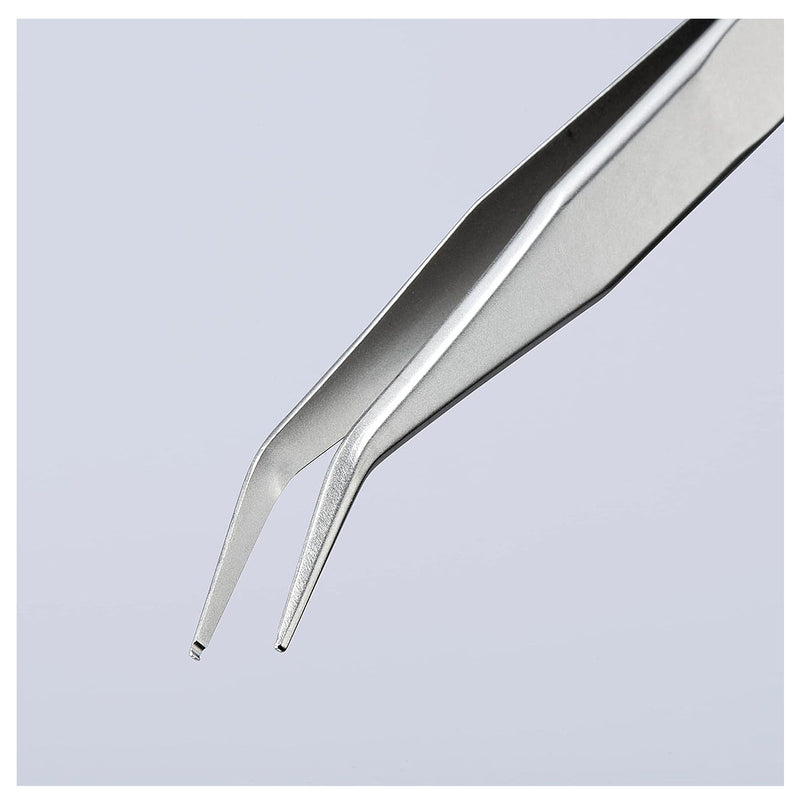 Nhíp gắp linh kiện điện tử SMD, mũi cong 30° KNIPEX 92 02 54 kích thước đầu mũi 0.6 x 0.9mm