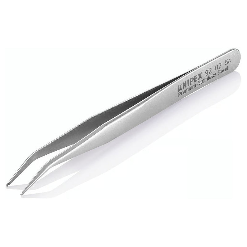 Nhíp gắp linh kiện điện tử SMD, mũi cong 30° KNIPEX 92 02 54 kích thước đầu mũi 0.6 x 0.9mm