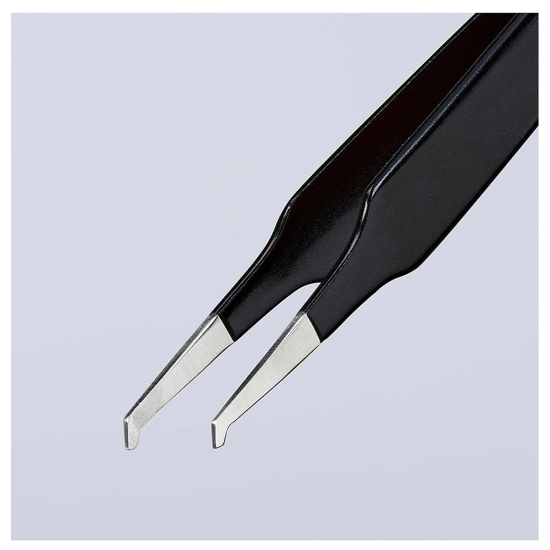 Nhíp gắp linh kiện điện tử SMD, chống tĩnh điện, mũi cong 45° KNIPEX 92 08 78 ESD kích thước đầu mũi 0.5 x 2.5mm