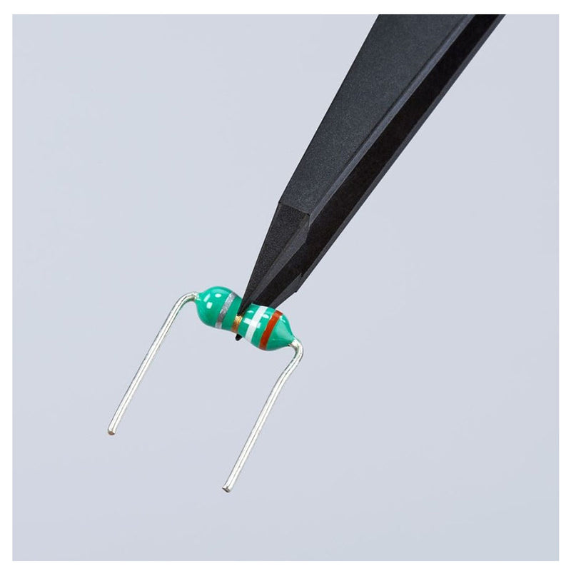 Nhíp gắp linh kiện điện tử, chống tĩnh điện, chất liệu nhựa, mũi siêu nhọn KNIPEX 92 09 02 ESD kích thước đầu mũi 0.5 x 0.3mm