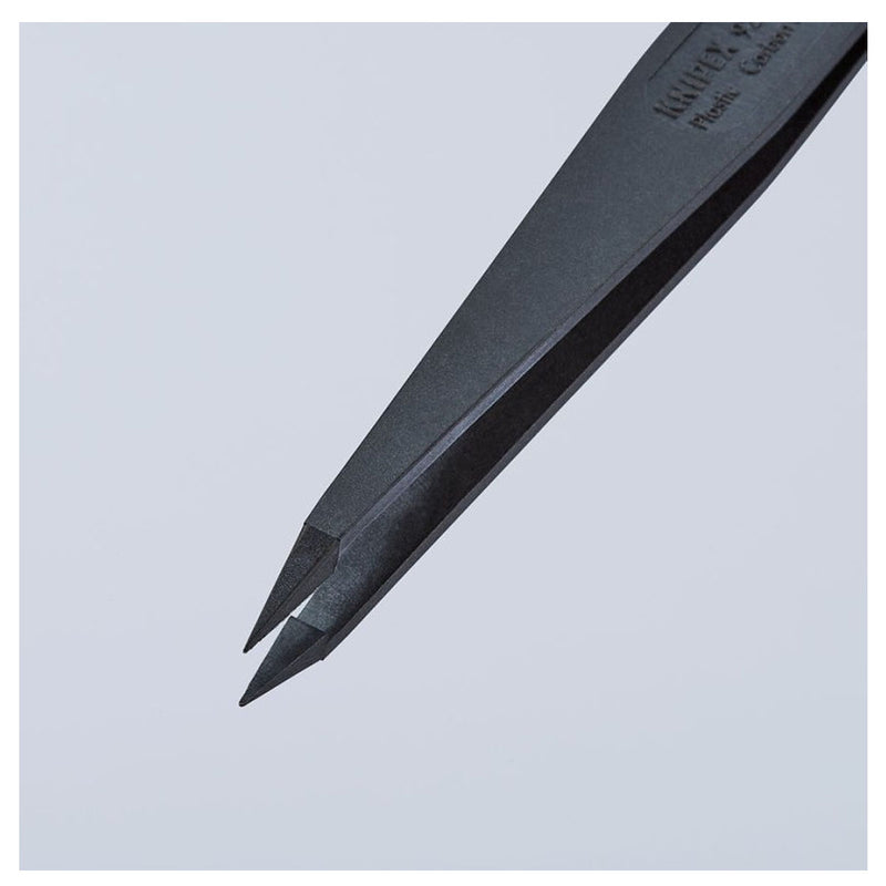 Nhíp gắp linh kiện điện tử, chống tĩnh điện, chất liệu nhựa, mũi siêu nhọn KNIPEX 92 09 02 ESD kích thước đầu mũi 0.5 x 0.3mm