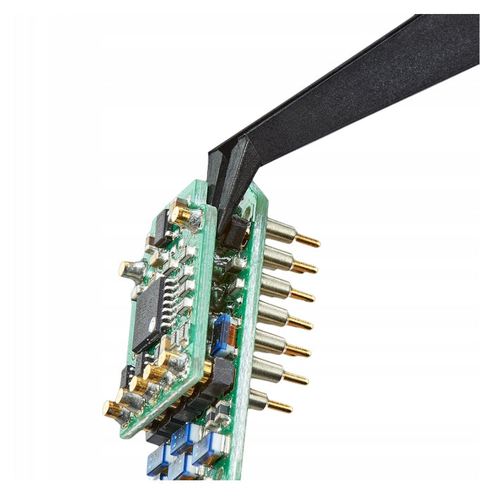 Nhíp gắp linh kiện điện tử, chống tĩnh điện, chất liệu nhựa, mũi nhọn cong 45° KNIPEX 92 09 03 ESD kích thước đầu mũi 0.5 x 0.4mm