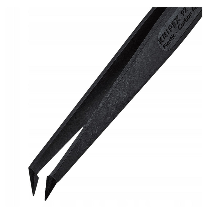 Nhíp gắp linh kiện điện tử, chống tĩnh điện, chất liệu nhựa, mũi nhọn cong 45° KNIPEX 92 09 03 ESD kích thước đầu mũi 0.5 x 0.4mm