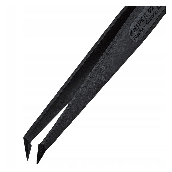 Nhíp gắp linh kiện điện tử, chống tĩnh điện, chất liệu nhựa, mũi nhọn cong 45° KNIPEX 92 09 03 ESD kích thước đầu mũi 0.5 x 0.4mm