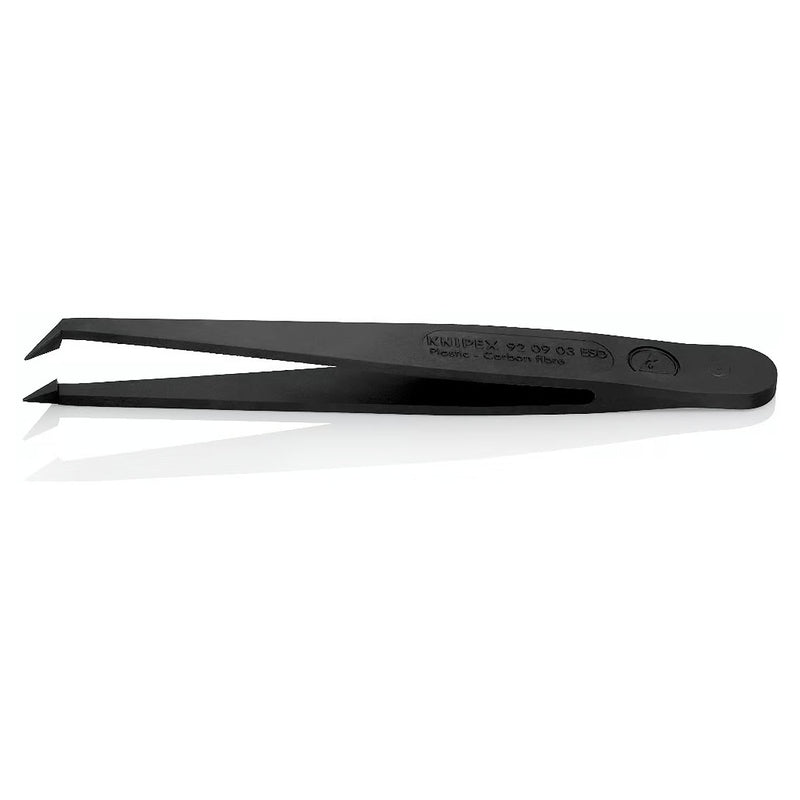 Nhíp gắp linh kiện điện tử, chống tĩnh điện, chất liệu nhựa, mũi nhọn cong 45° KNIPEX 92 09 03 ESD kích thước đầu mũi 0.5 x 0.4mm