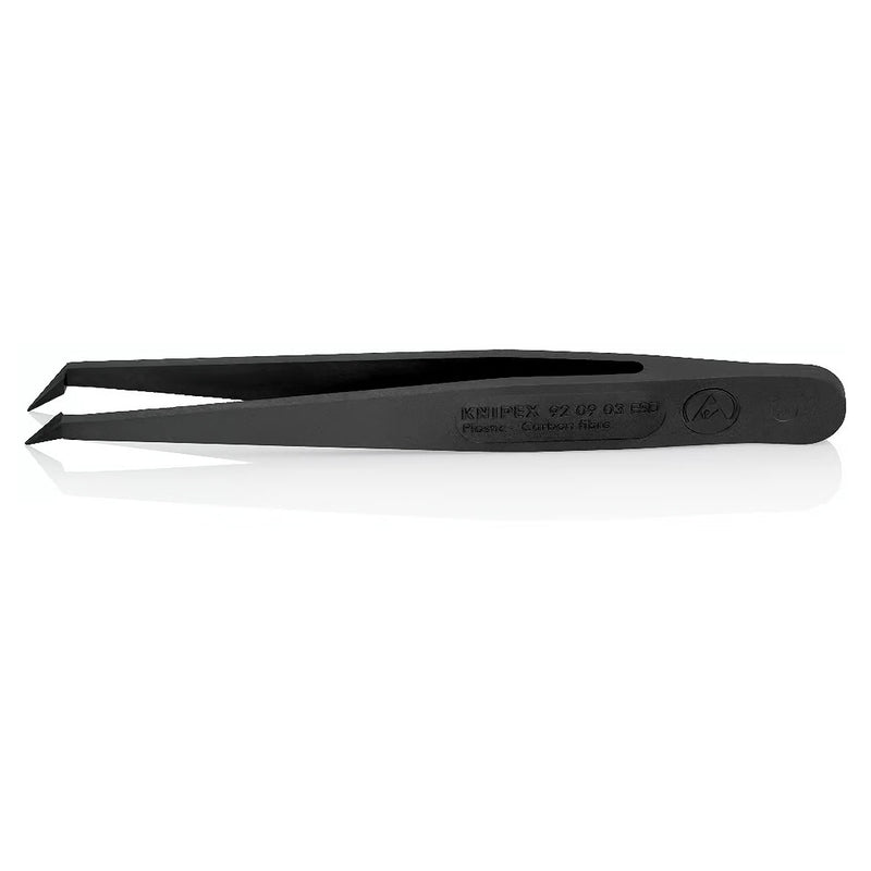 Nhíp gắp linh kiện điện tử, chống tĩnh điện, chất liệu nhựa, mũi nhọn cong 45° KNIPEX 92 09 03 ESD kích thước đầu mũi 0.5 x 0.4mm