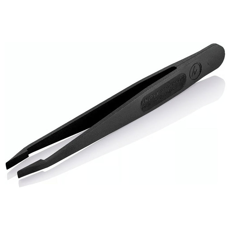 Nhíp gắp linh kiện điện tử, chống tĩnh điện, chất liệu nhựa, mũi tròn bè KNIPEX 92 09 04 ESD kích thước đầu mũi 0.12 x 3.3mm