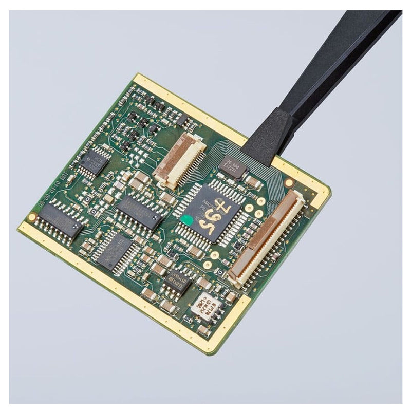 Nhíp gắp linh kiện điện tử, chống tĩnh điện, chất liệu nhựa, mũi tròn bè KNIPEX 92 09 05 ESD kích thước đầu mũi 0.12 x 7.7mm