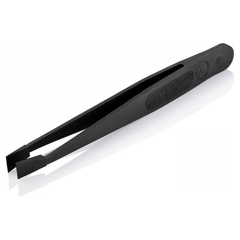 Nhíp gắp linh kiện điện tử, chống tĩnh điện, chất liệu nhựa, mũi tròn bè KNIPEX 92 09 05 ESD kích thước đầu mũi 0.12 x 7.7mm