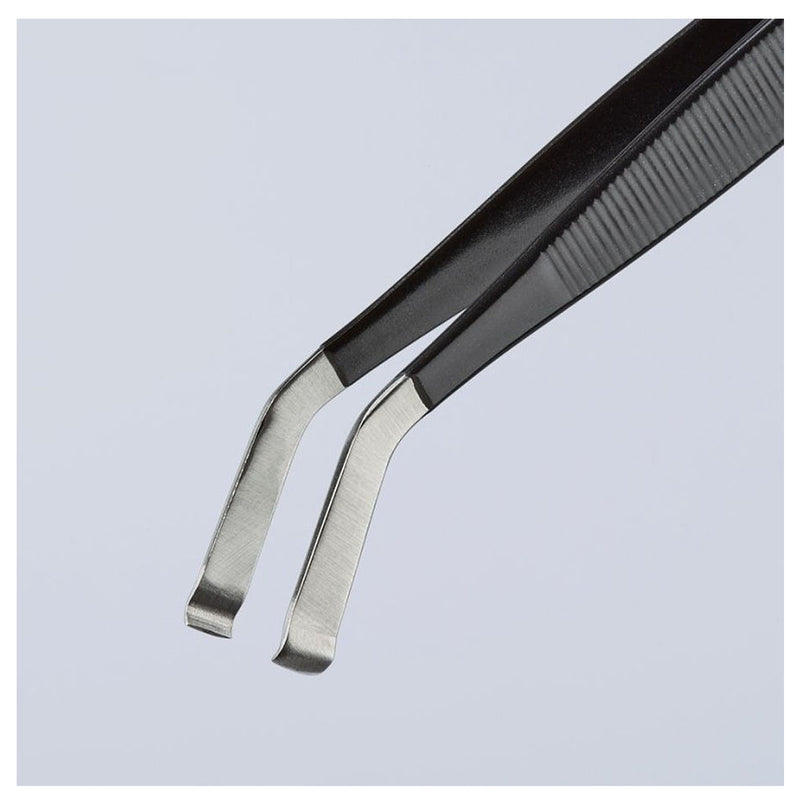 Nhíp gắp linh kiện điện tử THT/PIH, chống tĩnh điện, mũi cong 35° KNIPEX 92 16 01 ESD kích thước 1.5 x 3.8mm