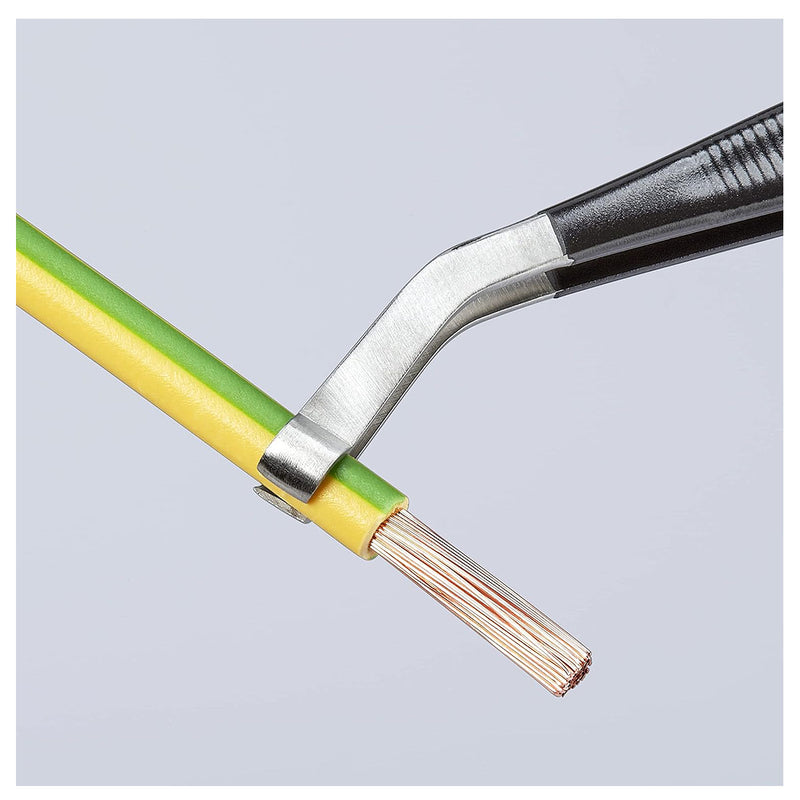 Nhíp gắp linh kiện điện tử THT/PIH, chống tĩnh điện, mũi cong 35° KNIPEX 92 16 02 ESD kích thước 0.6 x 0.8mm