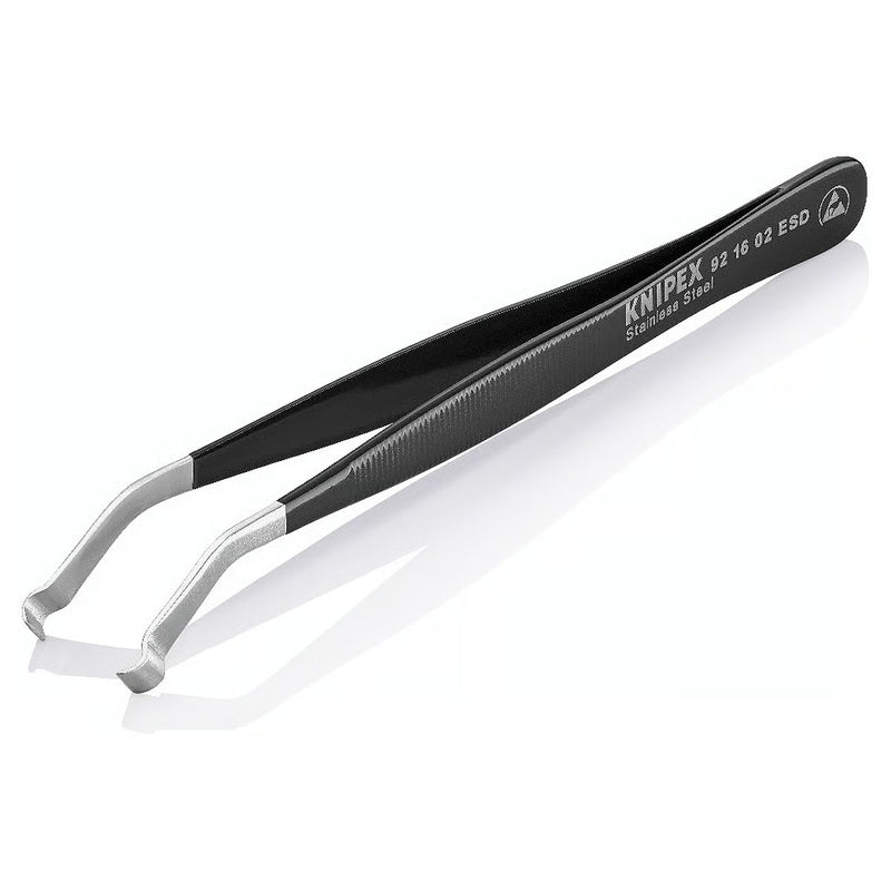 Nhíp gắp linh kiện điện tử THT/PIH, chống tĩnh điện, mũi cong 35° KNIPEX 92 16 02 ESD kích thước 0.6 x 0.8mm