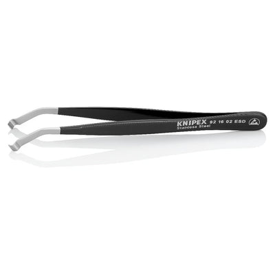 Nhíp gắp linh kiện điện tử THT/PIH, chống tĩnh điện, mũi cong 35° KNIPEX 92 16 02 ESD kích thước 0.6 x 0.8mm